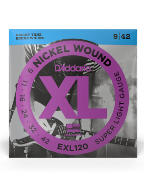 D'Addario EXL120 9-42 Cuerdas Guitarra Eléctrica Nickel