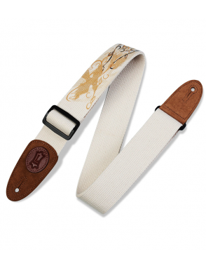 LEVY'S® MSSC8U Correa Guitarra Algodón 5 cm Yellow Bird Largo: 137cm | White
