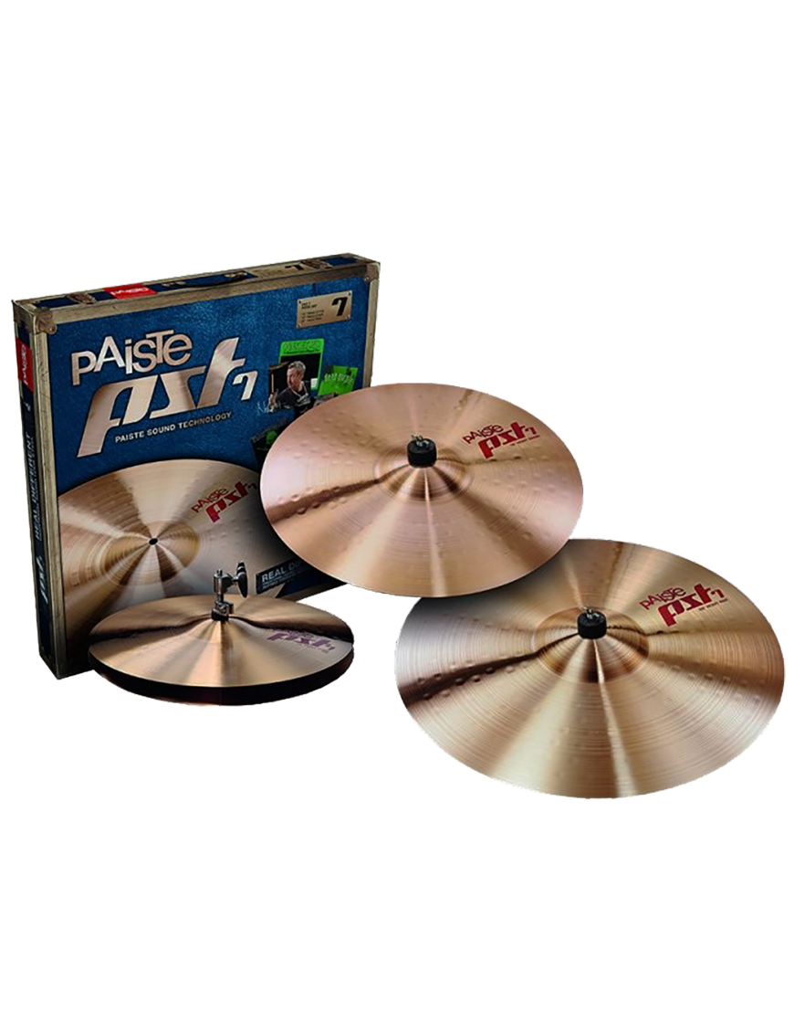 Paiste® PST7 Rock Set Platillos Hi-Hat Heavy 14" Crash 16" Ride 20"