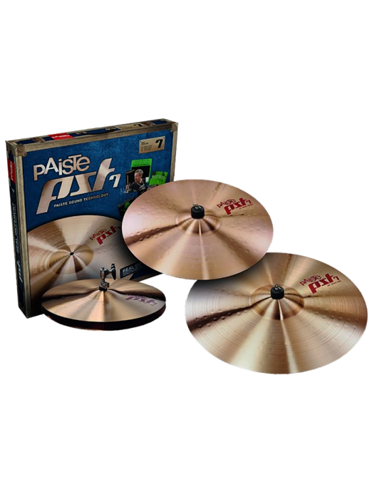 Paiste® PST7 Rock Set Platillos Hi-Hat Heavy 14" Crash 16" Ride 20"