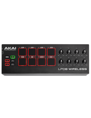 AKAI® LPD8 Wireless Controlador Midi 8 Mini Pads Bluetooth®