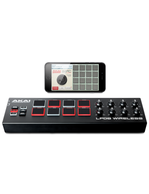 AKAI® LPD8 Wireless Controlador Midi 8 Mini Pads Bluetooth®