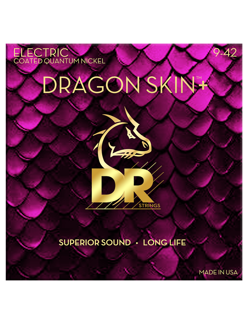 DR DRAGON SKIN+™ 9-42 Cuerdas Guitarra Eléctrica Quantum Nickel Recubiertas