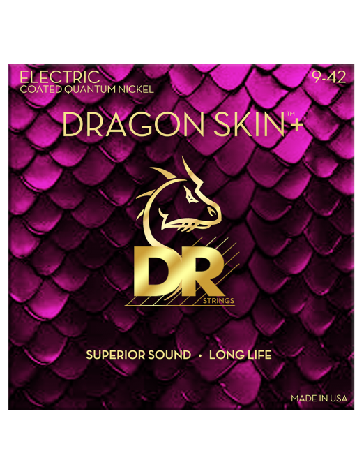 DR DRAGON SKIN+™ 9-42 Cuerdas Guitarra Eléctrica Quantum Nickel Recubiertas