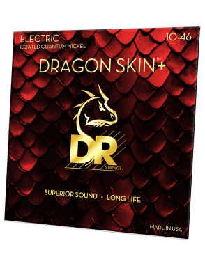 DR DRAGON SKIN+™ 10-46 Cuerdas Guitarra Eléctrica Quantum Nickel Recubiertas