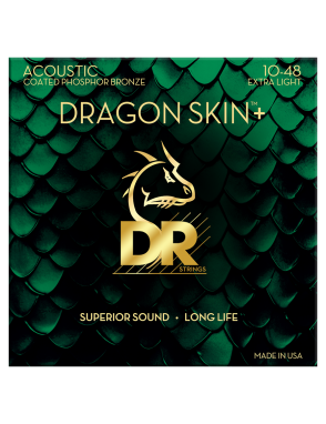 DR DRAGON SKIN+™ 10-48 Cuerdas Guitarra Acústica Phosphor Bronze Recubiertas