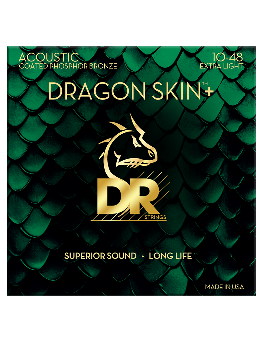 DR DRAGON SKIN+™ 10-48 Cuerdas Guitarra Acústica Phosphor Bronze Recubiertas