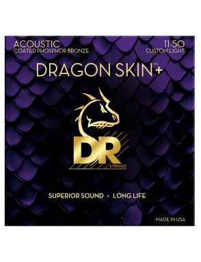 DR DRAGON SKIN+™ 11-50 Cuerdas Guitarra Acústica Phosphor Bronze Recubiertas