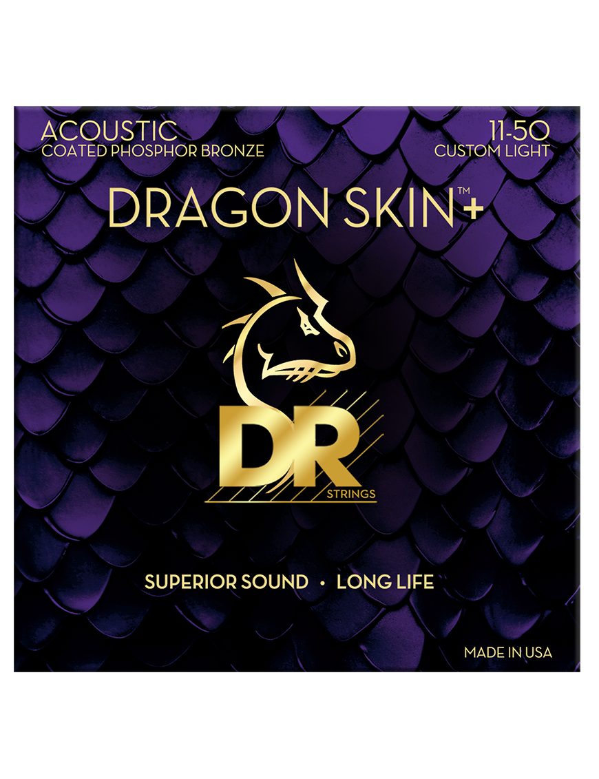 DR DRAGON SKIN+™ 11-50 Cuerdas Guitarra Acústica Phosphor Bronze Recubiertas