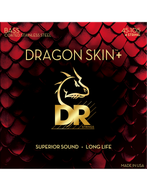 DR Dragon Skin+™ 45-105 Cuerdas Bajo Eléctrico Acero Recubiertas