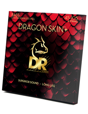 DR Dragon Skin+™ 45-105 Cuerdas Bajo Eléctrico Acero Recubiertas