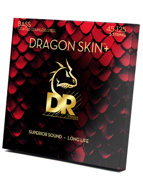 DR Dragon Skin+™ 45-125 Cuerdas Bajo Eléctrico Acero Recubiertas