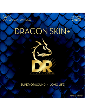 DR Dragon Skin+™ 45-105 Cuerdas Bajo Eléctrico Nickel Recubiertas