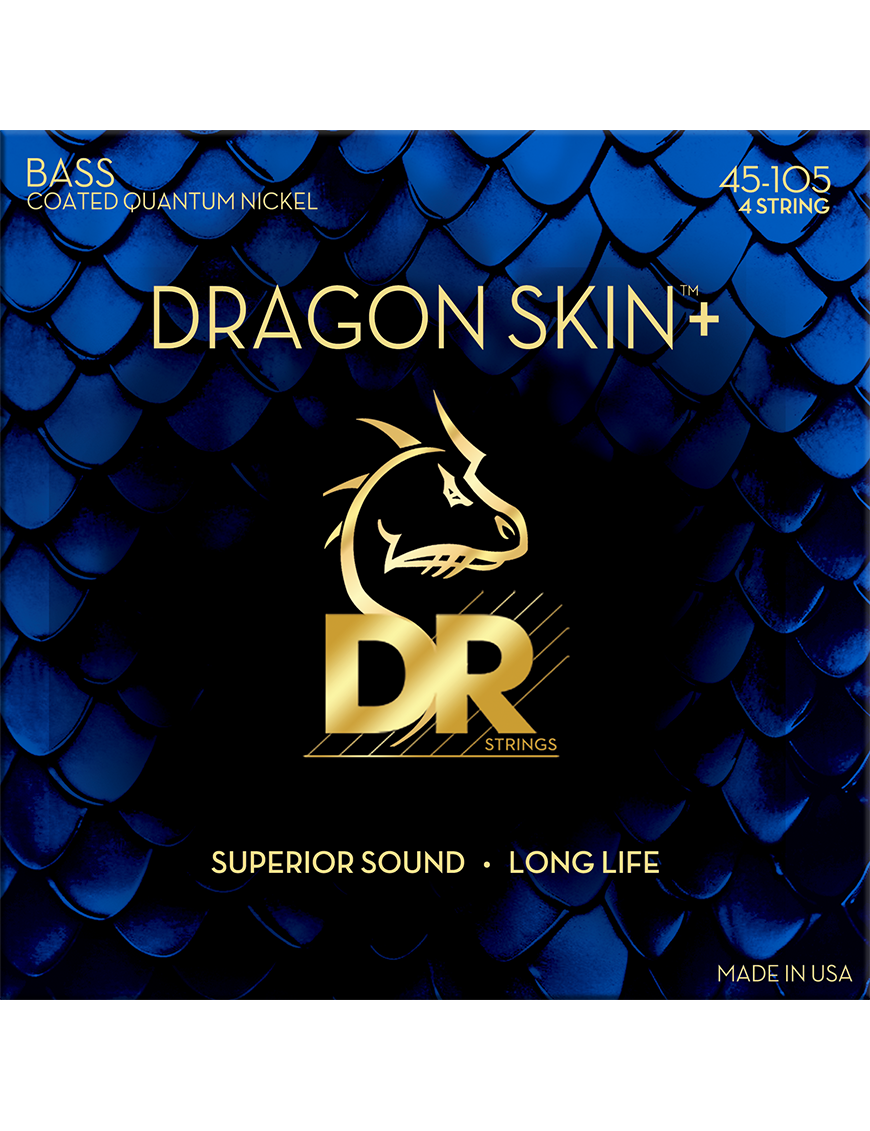 DR Dragon Skin+™ 45-105 Cuerdas Bajo Eléctrico Nickel Recubiertas