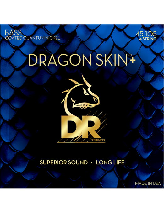 DR Dragon Skin+™ 45-105 Cuerdas Bajo Eléctrico Nickel Recubiertas