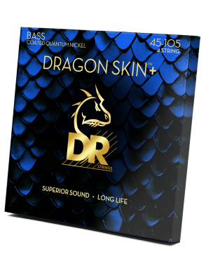 DR Dragon Skin+™ 45-105 Cuerdas Bajo Eléctrico Nickel Recubiertas