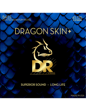 DR Dragon Skin+™ 45-125 Cuerdas Bajo Eléctrico 5 Cuerdas Nickel Recubiertas