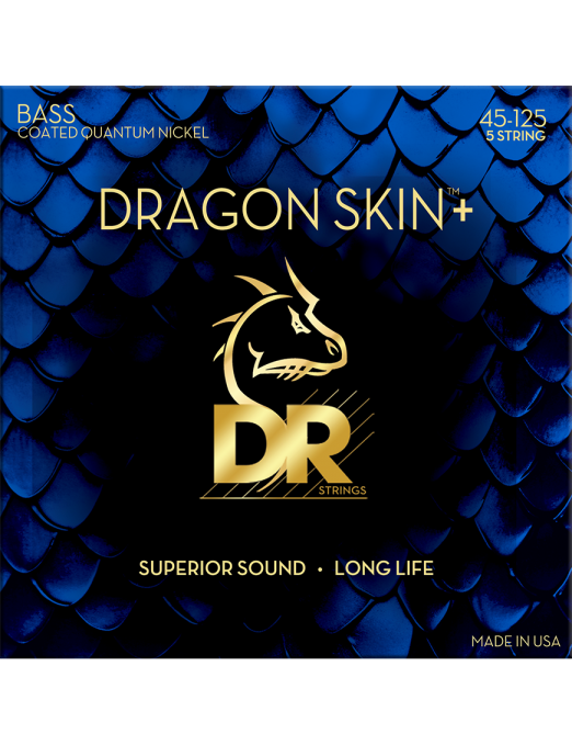 DR Dragon Skin+™ 45-125 Cuerdas Bajo Eléctrico 5 Cuerdas Nickel Recubiertas