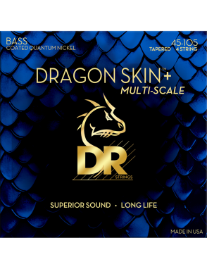 DR Dragon Skin+™ 45-105 Cuerdas Bajo Eléctrico Multiescala Nickel Recubiertas