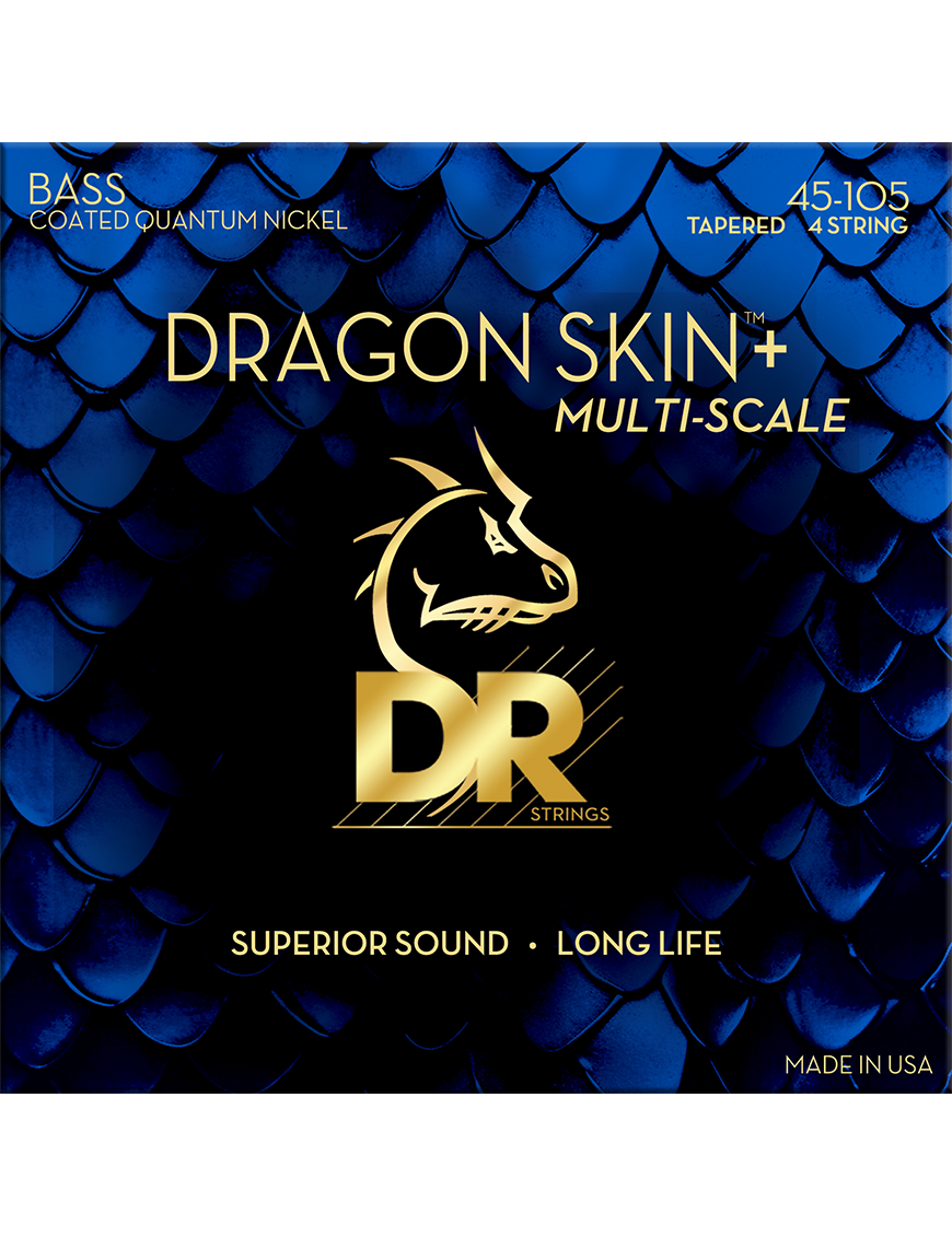 DR Dragon Skin+™ 45-105 Cuerdas Bajo Eléctrico Multiescala Nickel Recubiertas