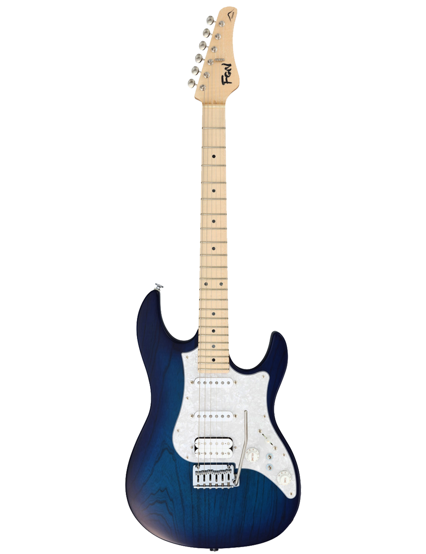 FGN® ODYSSEY Expert EOS2 ASH-M Guitarra Eléctrica tipo Stratocaster® Case | Blue Burst