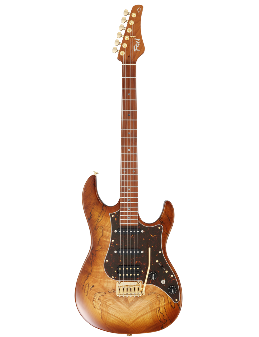 FGN® ODYSSEY Expert EOS2 EW1-RM Guitarra Eléctrica tipo Stratocaster® Case | Hojicha Burst