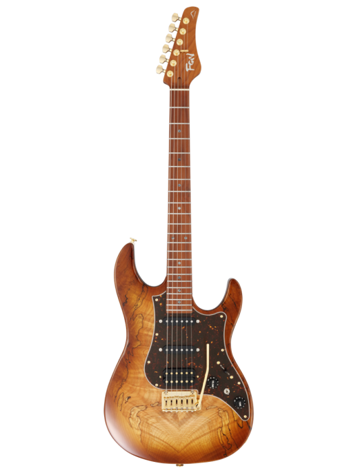 FGN® ODYSSEY Expert EOS2 EW1-RM Guitarra Eléctrica tipo Stratocaster® Case | Hojicha Burst