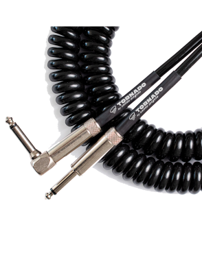 Santo Angelo® TORNADO Black Cable Instrumentos Plug ¼" Recto a Plug ¼" 90° OFHC | 9.15mt