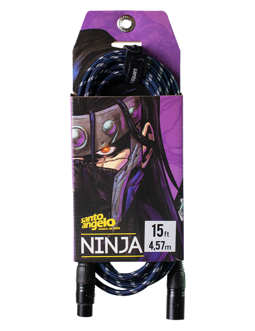 Santo Angelo® NINJA LW Textil 4.57mt Cable Micrófono XLR a XLR OFHC