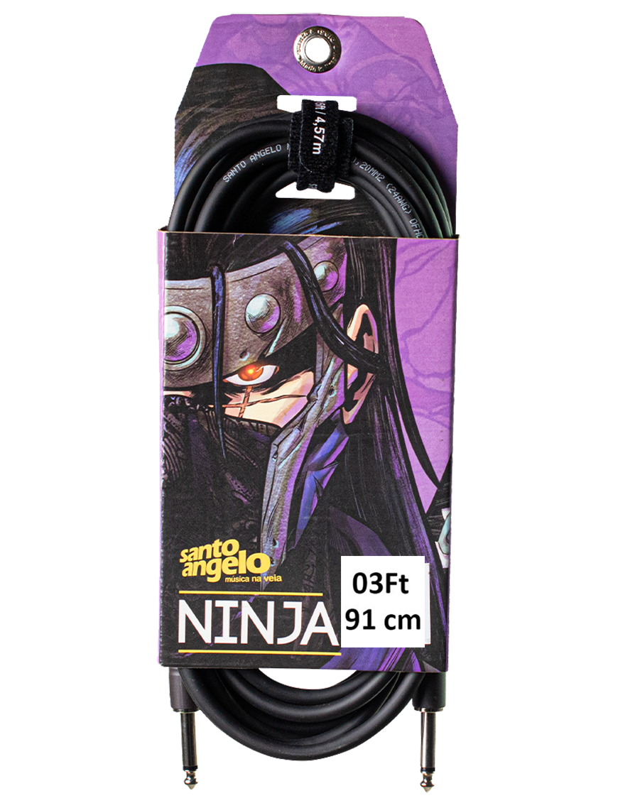 Santo Angelo® NINJA 91Cm Cable Patch Plug ¼" Recto a Plug ¼" Recto OFHC