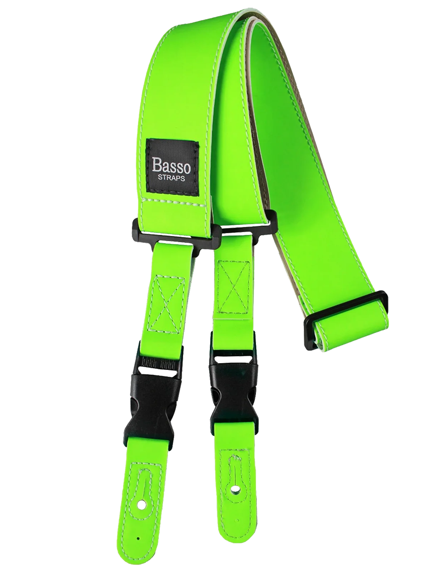 Basso® Neón Quick Release Correa Guitarra 5cm Largo: 160cm | Verde