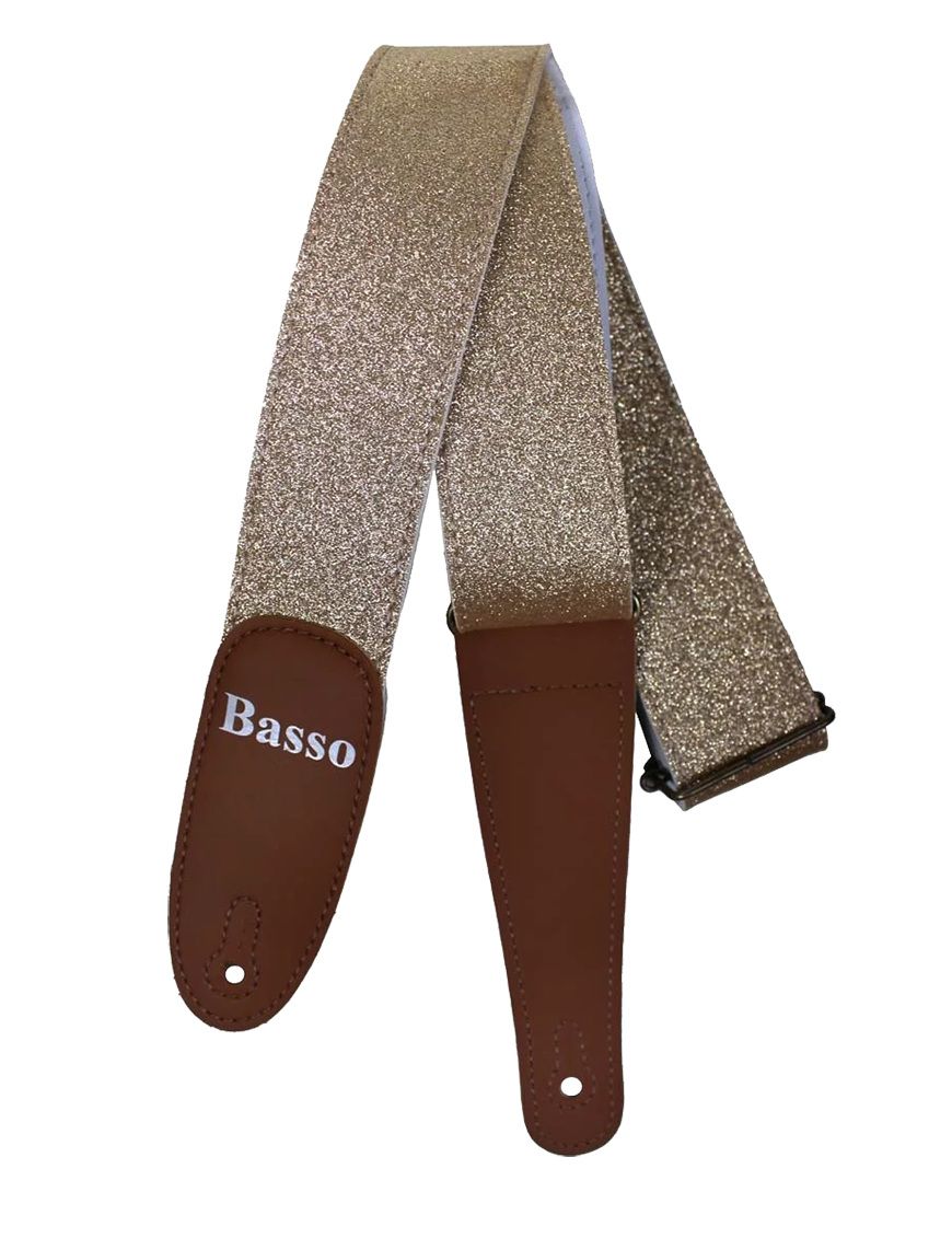 Basso® Glitter Correa Guitarra 5cm Largo: 145cm | Gold Light