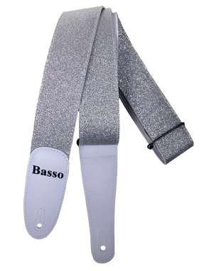 Basso® Glitter Correa Guitarra 5cm Largo: 145cm | Silver