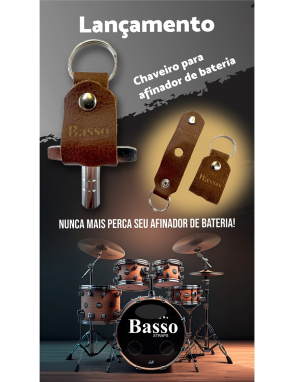 Basso® Llavero Cuero Porta Llave Afinación Batería Café