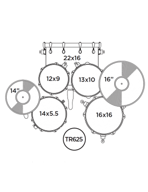 MAPEX® PDG5254TC Set Batería Prodigy Kit: 5 piezas + Platillos | Royal Blue