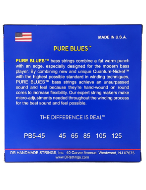 DR PURE BLUES™ PB5-45-125 Cuerdas Bajo Eléctrico 5 Cuerdas Medium