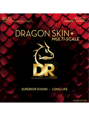 DR Dragon Skin+™ 45-105 Multiescala Cuerdas Bajo Eléctrico Acero Recubiertas