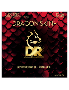 DR DRAGON SKIN+™ 10-56 Cuerdas Guitarra Eléctrica 7 Cuerdas Quantum Nickel Recubiertas