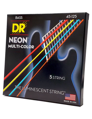 DR NEON™ Multi-Color 45-125 Cuerdas Bajo Eléctrico 5 Cuerdas Medium