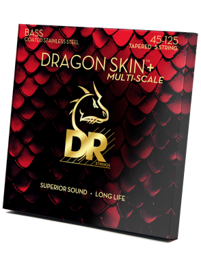 DR Dragon Skin+™ 45-125 Multiescala Cuerdas Bajo Eléctrico 5 Cuerdas Acero Recubiertas