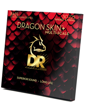 DR Dragon Skin+™ 30-125 Multiescala Cuerdas Bajo Eléctrico 6 Cuerdas Acero Recubiertas