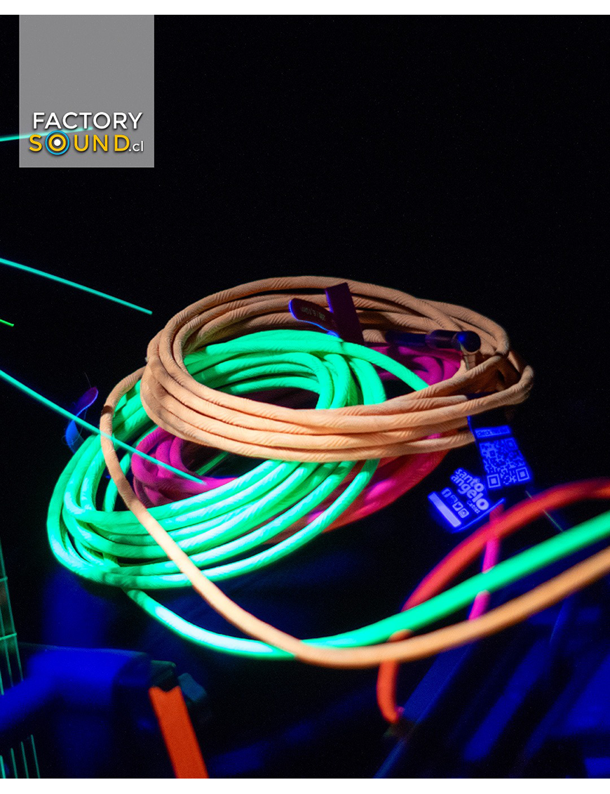 Santo Angelo® NEON Pink Cable Instrumentos Plug ¼" Recto a Plug ¼" 90° OFHC | 6.10mt