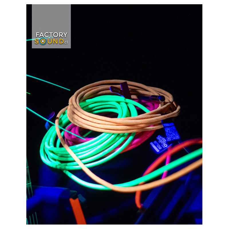 Santo Angelo® NEON Pink Cable Instrumentos Plug ¼" Recto a Plug ¼" 90° OFHC | 6.10mt