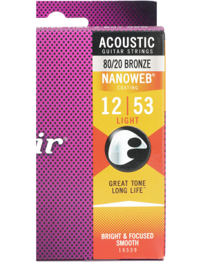 Elixir® 12-53 NANOWEB® 3Pack Cuerdas Guitarra Acústica Recubiertas Light Bronze 80/20