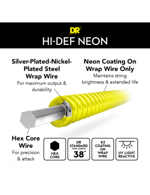 DR NEON™ Multi-Color 9-46 Cuerdas Guitarra Eléctrica Medium