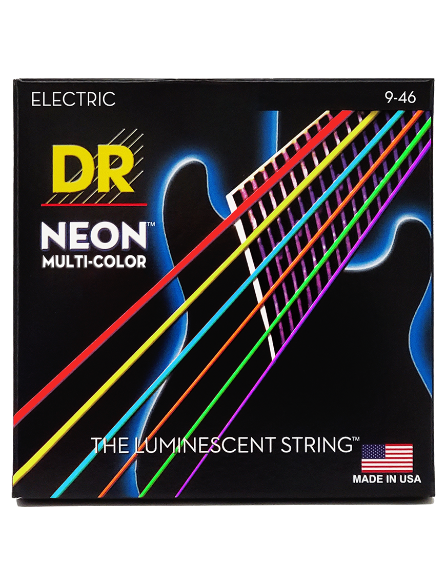 DR NEON™ Multi-Color 9-46 Cuerdas Guitarra Eléctrica Medium