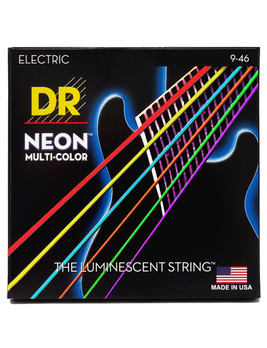 DR NEON™ Multi-Color 9-46 Cuerdas Guitarra Eléctrica Medium