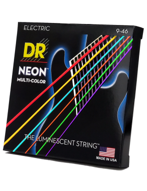 DR NEON™ Multi-Color 9-46 Cuerdas Guitarra Eléctrica Medium