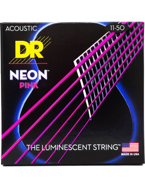 DR NEON™ Pink 11-50 Cuerdas Guitarra Acústica Phosphor Bronze | Rosado