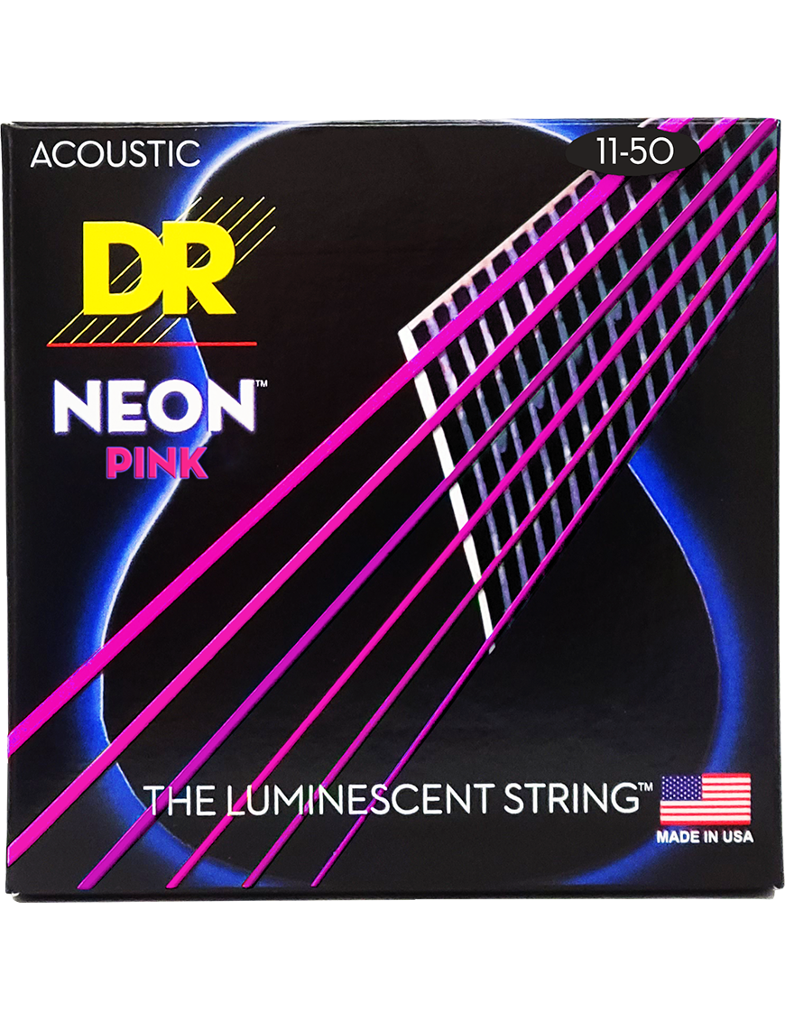 DR NEON™ Pink 11-50 Cuerdas Guitarra Acústica Phosphor Bronze | Rosado